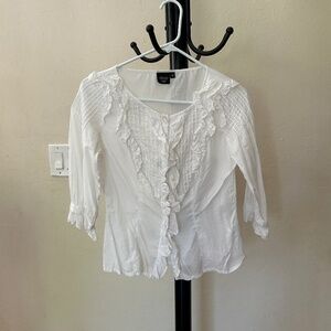 Soft Lightweight 100% Cotton Fitted Classic Ruffle Shirt